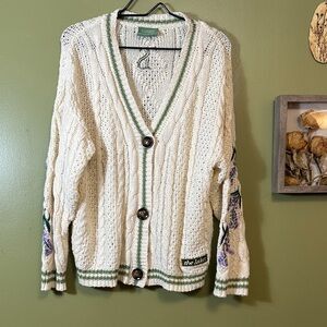 The Lakes Taylor Swift Women's Cream Cardigan Sweater wisteria medium